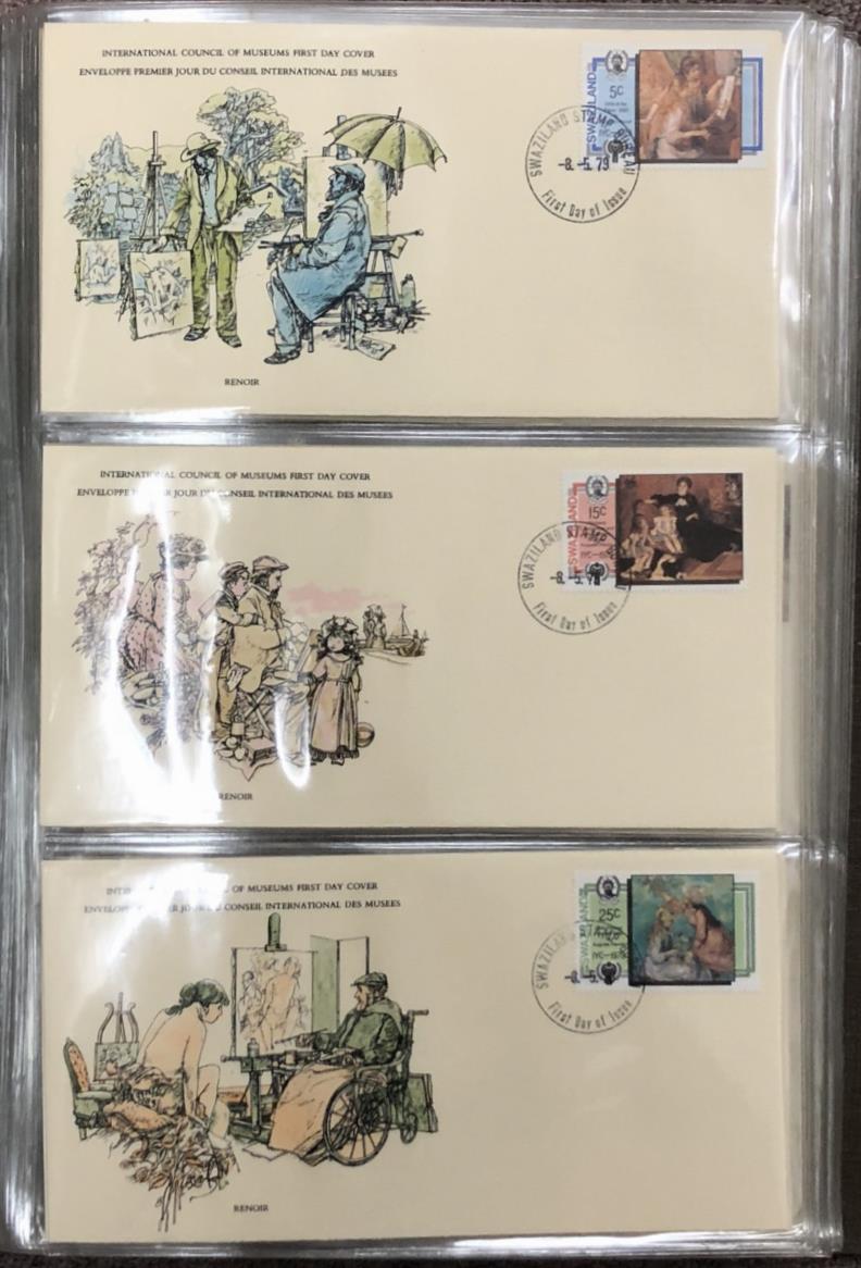 初日カバーアルバム『世界の芸術作品切手』ほか郵趣関係の古本を出張